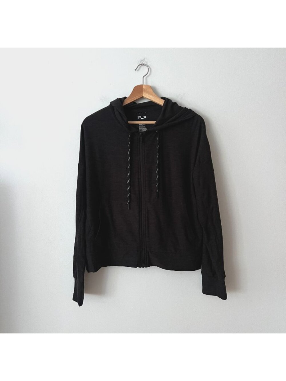 FLX Charcoal Gray Full Zip Up Hoodie Women's Size Large